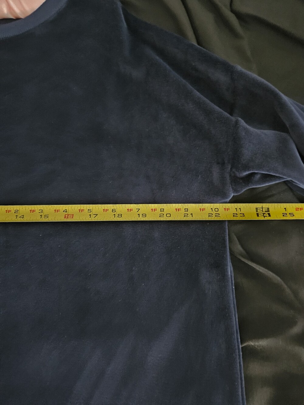 Plush Blue Velour Tunic Dress. Flat Friendly! - Picture 5 of 6